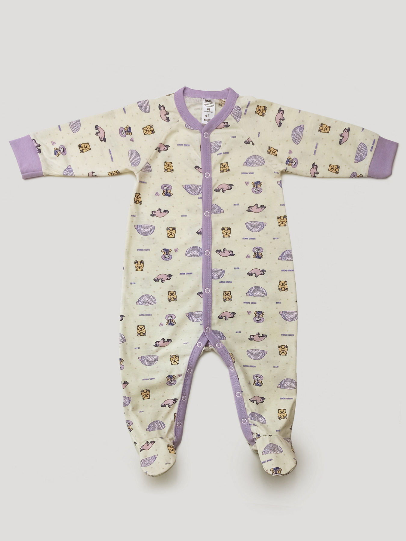 Нательный комбинезон SMIL модель smil_108656-risunok-na-kremovom Фото