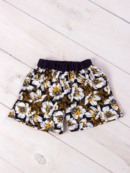 Повседневные шорты Носи своє модель 6262-002-kvti-burshtin-na-chornomu-chorn-sinj Фото