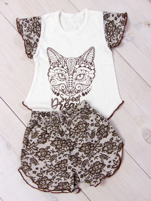 Пижама Носи своє модель 9668-002-33-kicq-vzerunok-korichnevij Фото