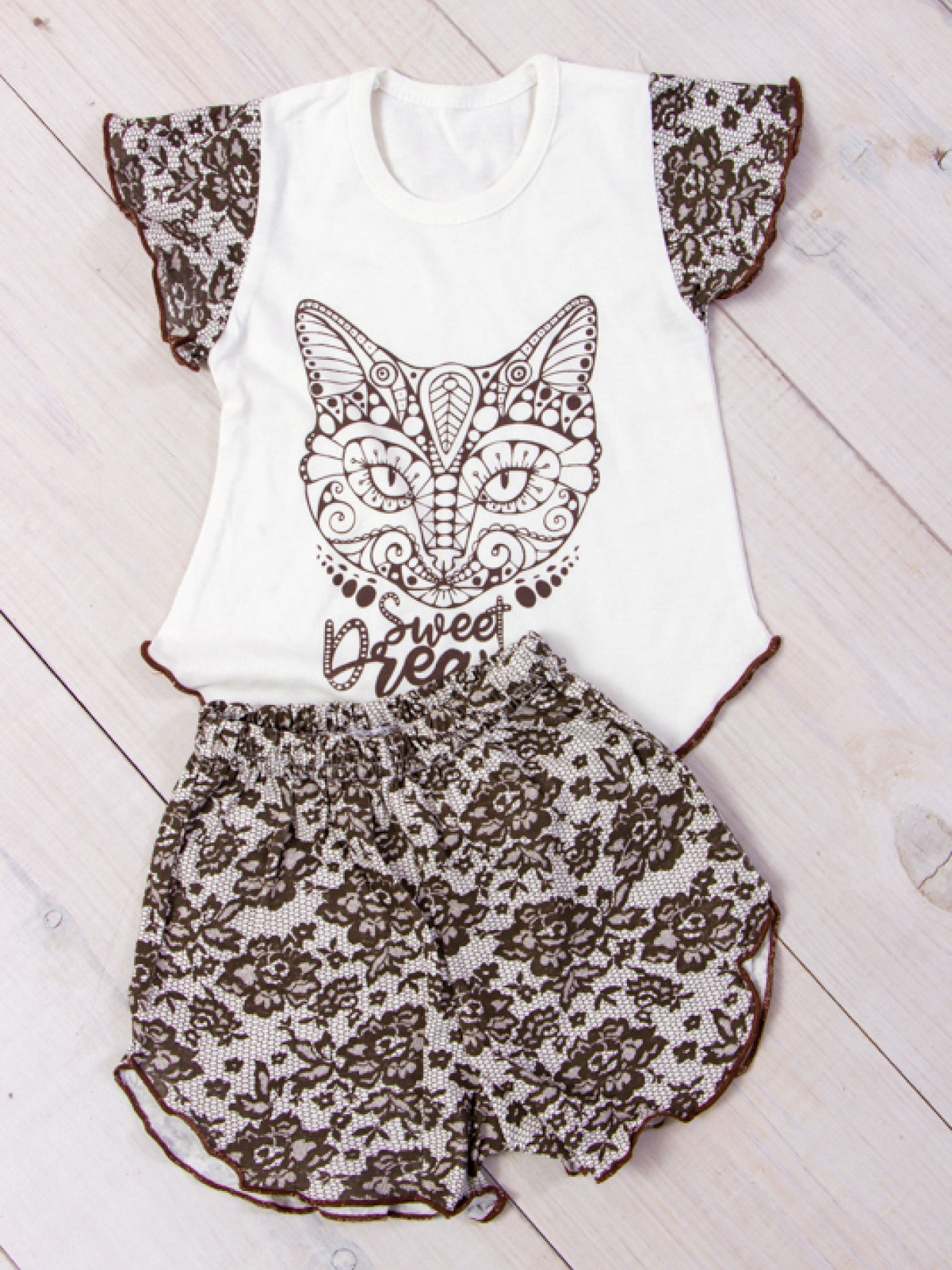 Пижама Носи своє модель 9668-002-33-kicq-vzerunok-korichnevij Фото