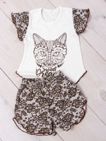 Пижама Носи своє модель 9668-002-33-kicq-vzerunok-korichnevij Фото