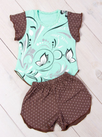 Пижама Носи своє модель 9668-002-33-m-qta-serdechka-na-korichnevomu Фото