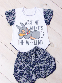 Пижама Носи своє модель 9668-002-33-zajchik-vzerunok-chornilxno-sinj Фото