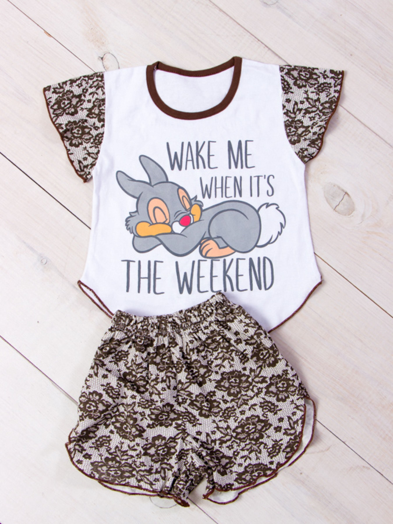 Пижама Носи своє модель 9668-002-33-zajchik-vzerunok-korichnevij Фото