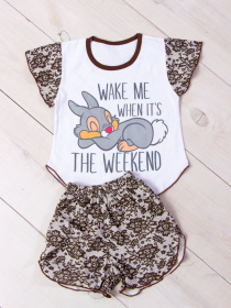 Пижама Носи своє модель 9668-002-33-zajchik-vzerunok-korichnevij Фото
