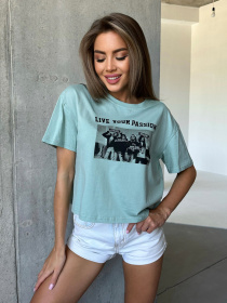 Футболка ISSA Plus модель WN20-503_turquoise Фото