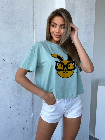 Футболка ISSA Plus модель WN20-504_turquoise — фото - INTERTOP
