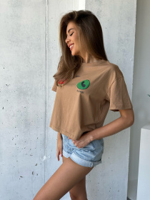 Футболка ISSA Plus модель WN20-505_brown Футболка ISSA Plus модель WN20-505_brown Фото