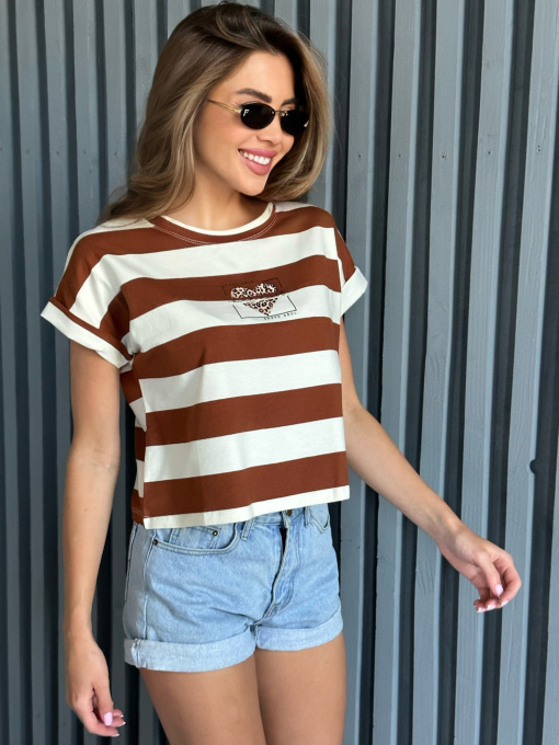 Футболка ISSA Plus модель WN20-509_brown Фото