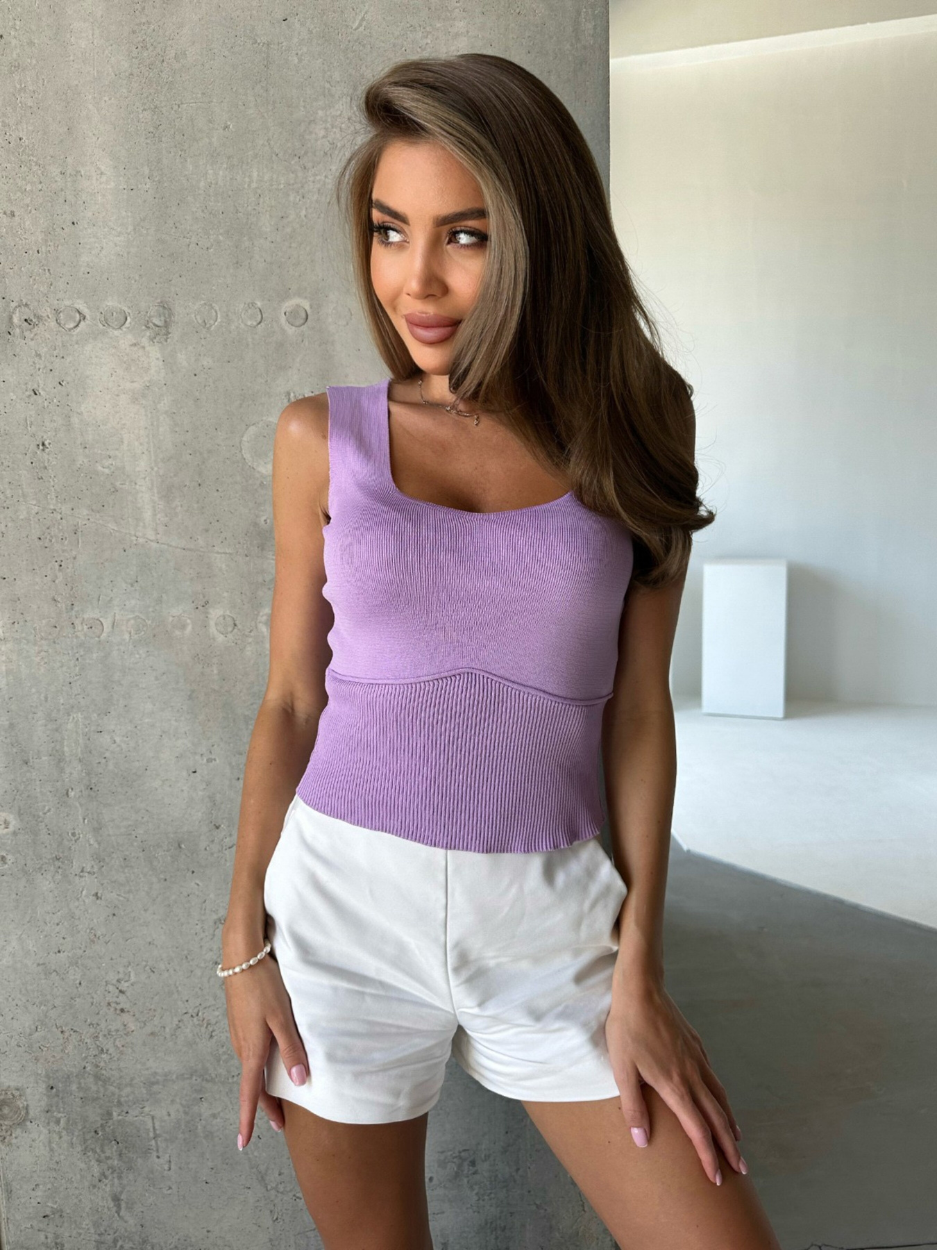 Майка ISSA Plus модель WN20-516_lilac Фото