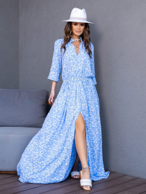 Платье макси ISSA Plus модель 14118_blue Фото