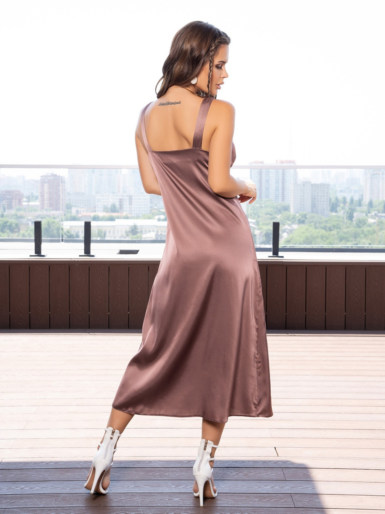 Платье миди ISSA Plus модель 14122_brown Фото