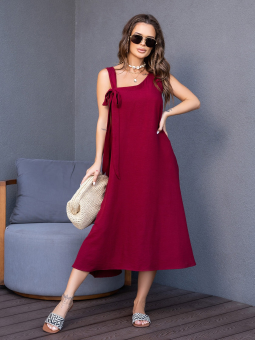 Сарафан ISSA Plus модель 14123_burgundy Фото