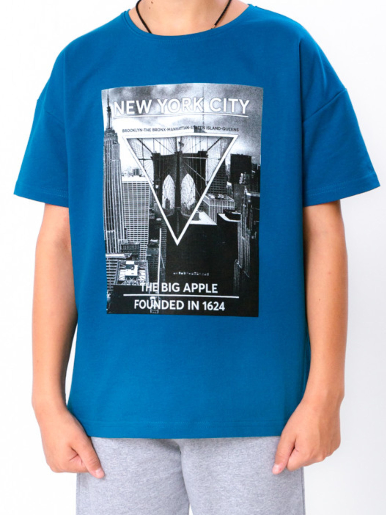 Футболка Носи своє модель 6263-057-33-1-temno-bryuzovij-new-york Фото