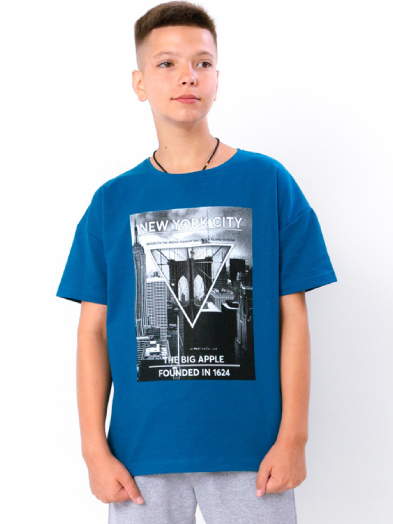 Футболка Носи своє модель 6263-057-33-1-temno-bryuzovij-new-york Фото