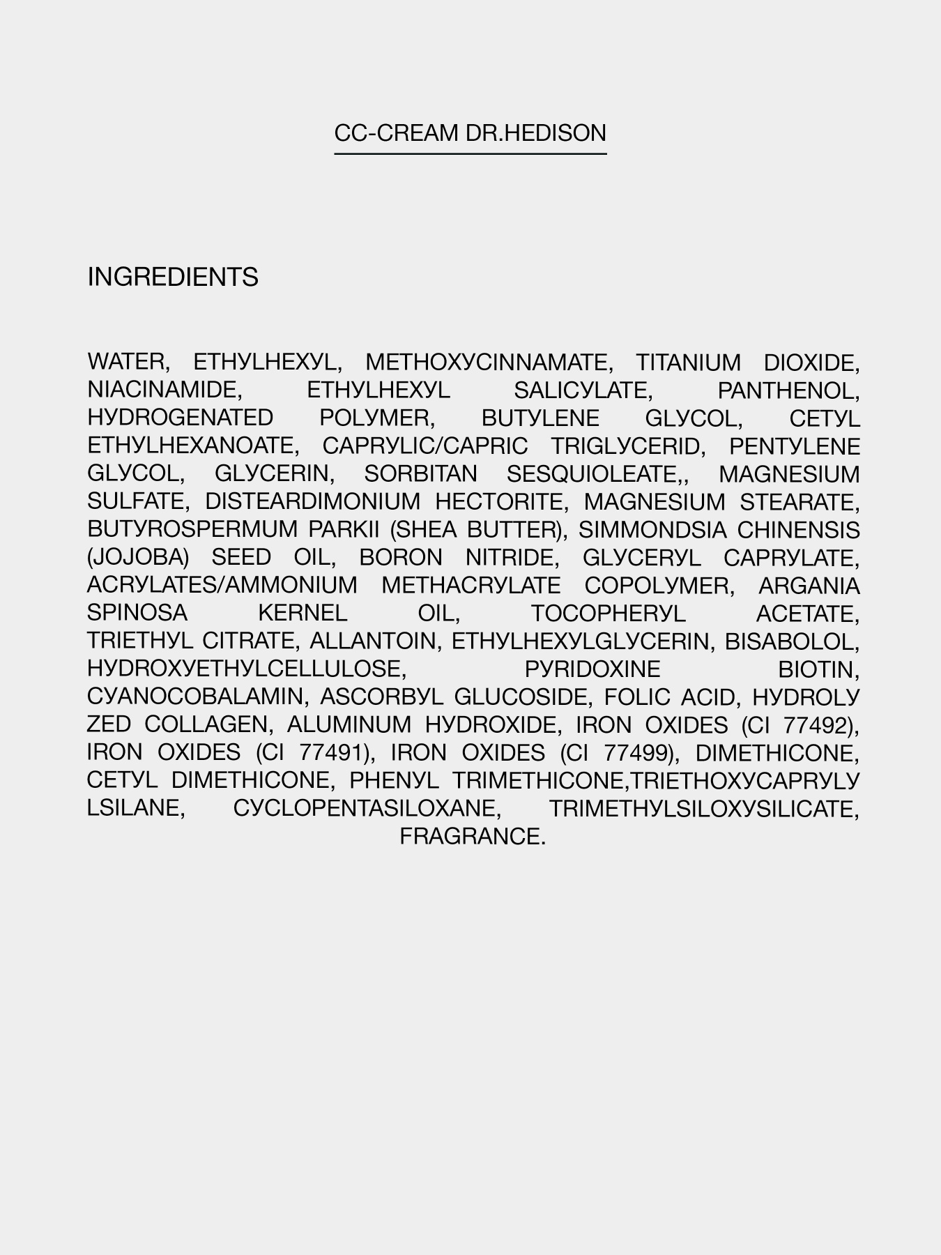 Профессиональный СС-крем-хамелеон с эффектом коррекции цвета SPF38/PA+++ Dr.HEDISON модель 12150301 Фото