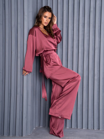 Повседневный костюм ISSA Plus модель 14129_darkpink Фото