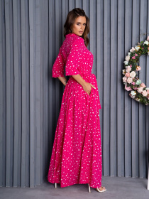 Сукня максі ISSA Plus модель 14142_crimson Фото