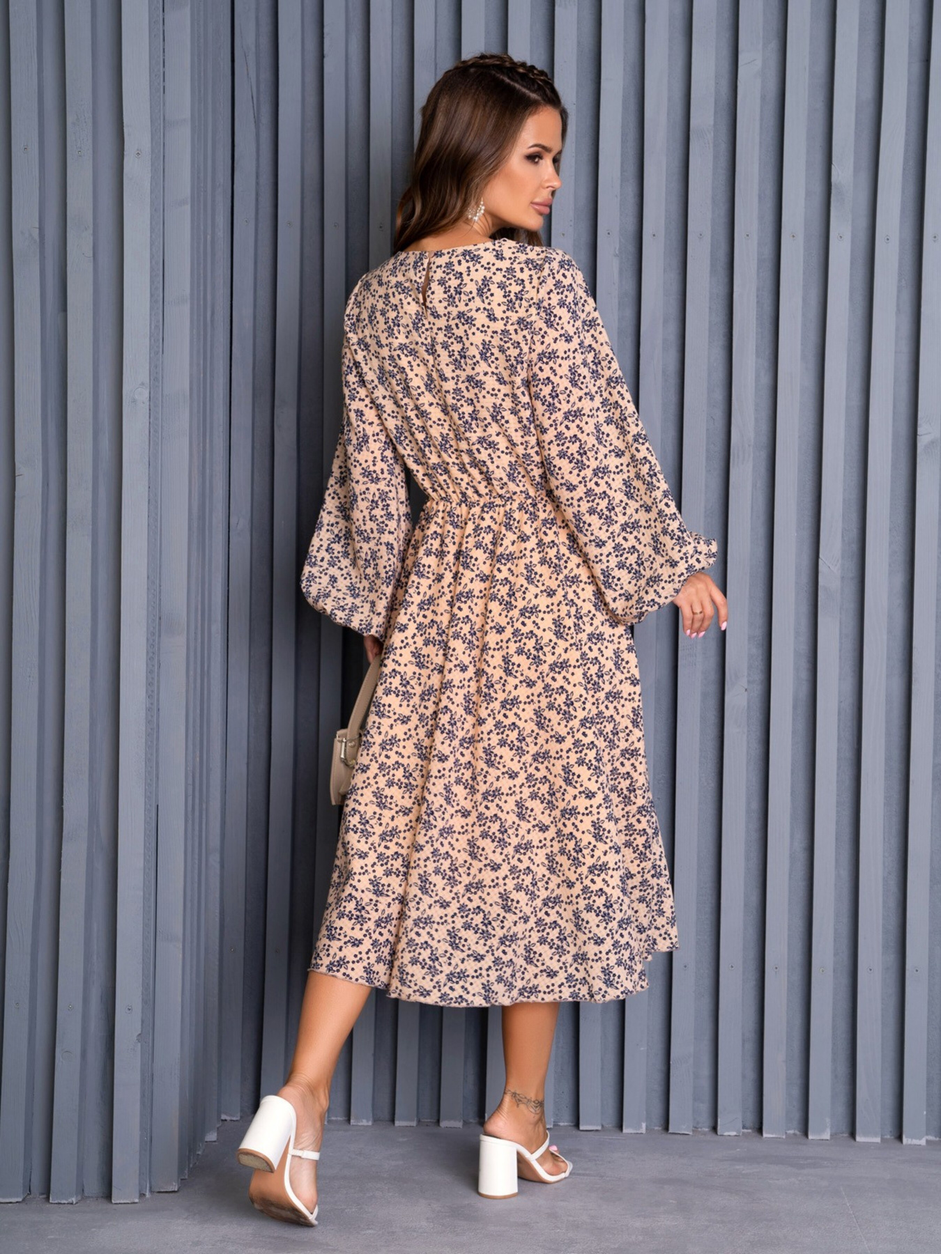 Платье миди ISSA Plus модель 14131_beige Фото