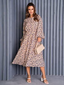 Платье миди ISSA Plus модель 14131_beige Фото