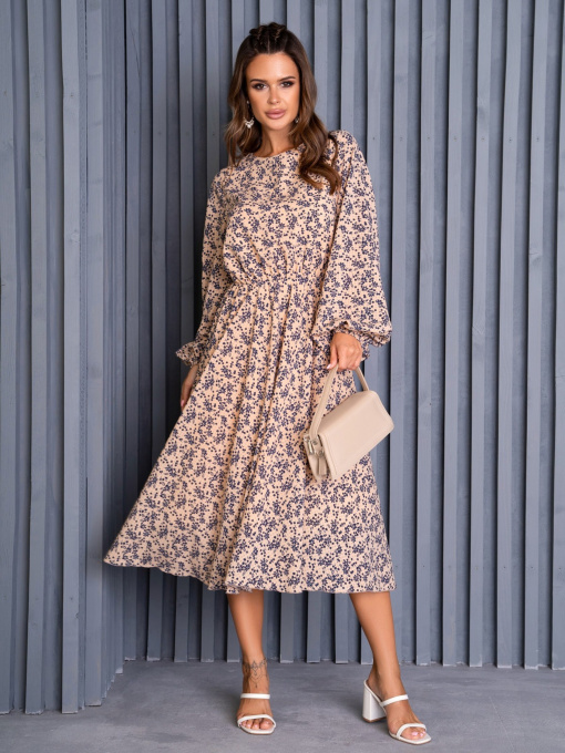 Платье миди ISSA Plus модель 14131_beige Фото