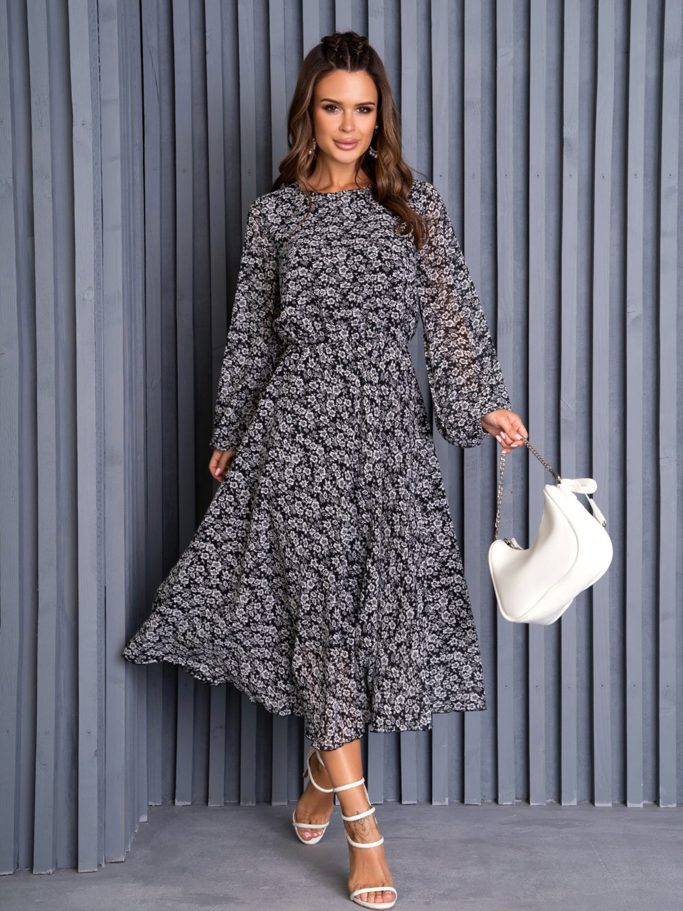 Сукня міді ISSA Plus модель 14136_black Фото