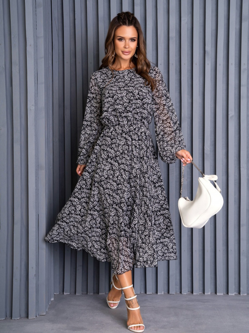 Платье миди ISSA Plus модель 14136_black Фото