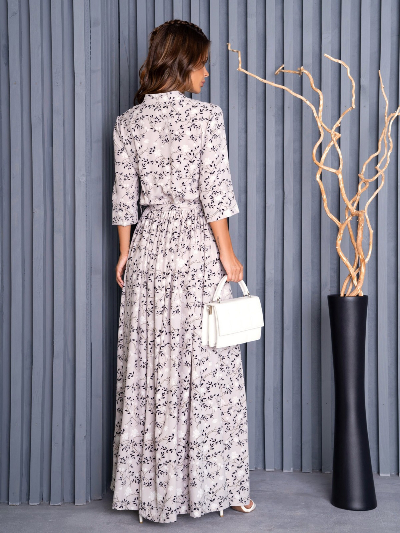 Сукня максі ISSA Plus модель 14139_grey Фото