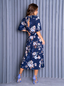 Платье миди ISSA Plus модель SA-459A_blue Фото