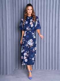 Платье миди ISSA Plus модель SA-459A_blue Фото