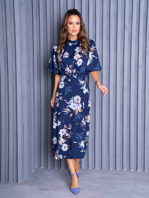 Платье миди ISSA Plus модель SA-459A_blue Фото