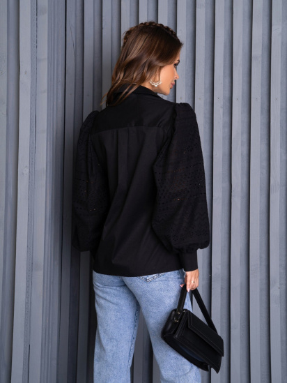 Рубашка ISSA Plus модель SA-481_black — фото 3 - INTERTOP