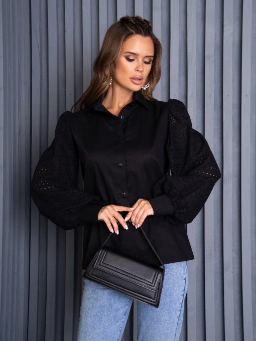 Рубашка повседневная ISSA Plus модель SA-481_black Фото