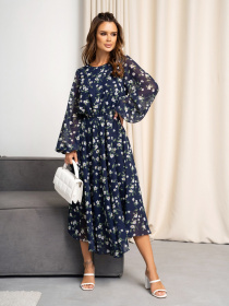 Платье миди ISSA Plus модель 14130_blue Фото