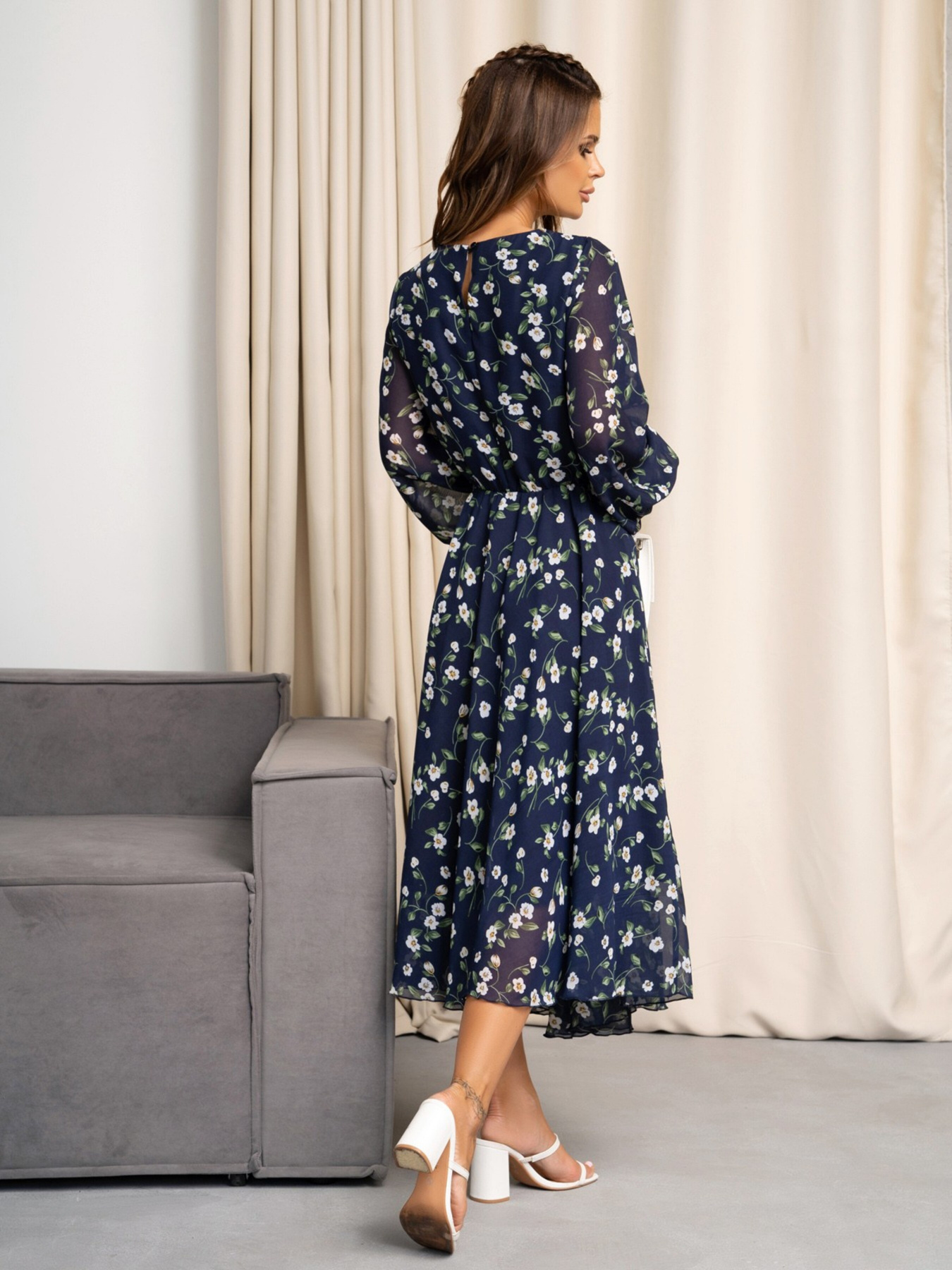 Сукня міді ISSA Plus модель 14130_blue Фото