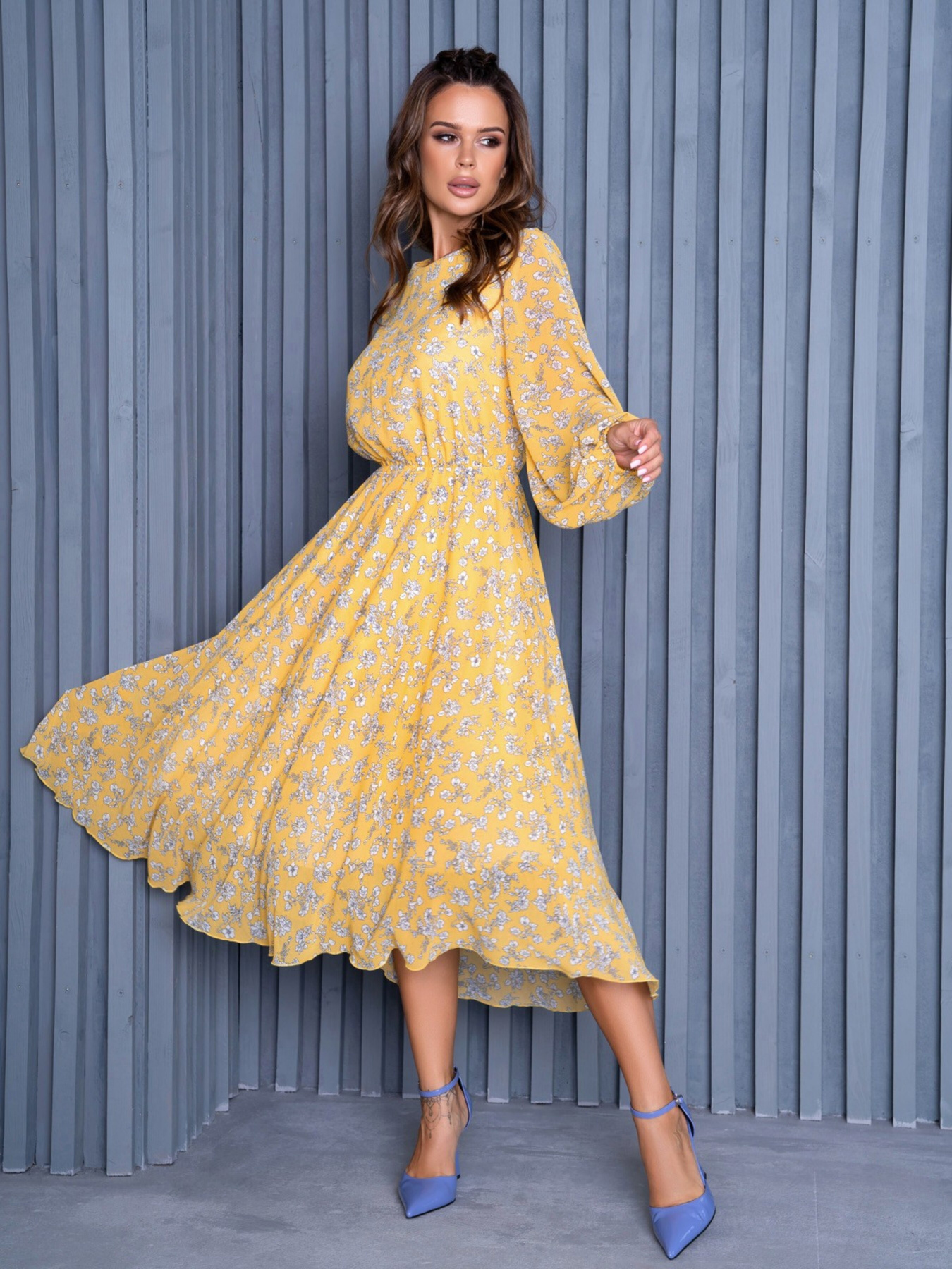 Платье миди ISSA Plus модель 14133_multicolor Фото