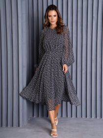 Платье миди ISSA Plus модель 14137_black Фото