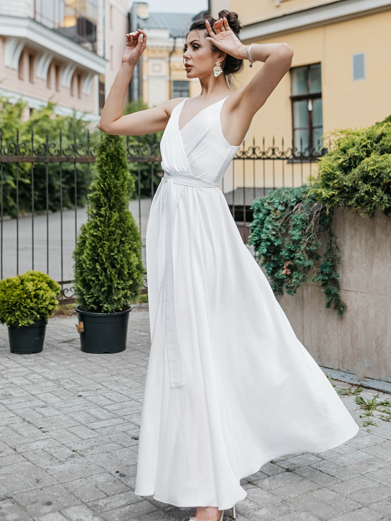 Платье макси Jadone Fashion модель Suknya_Bonsi_bila Фото