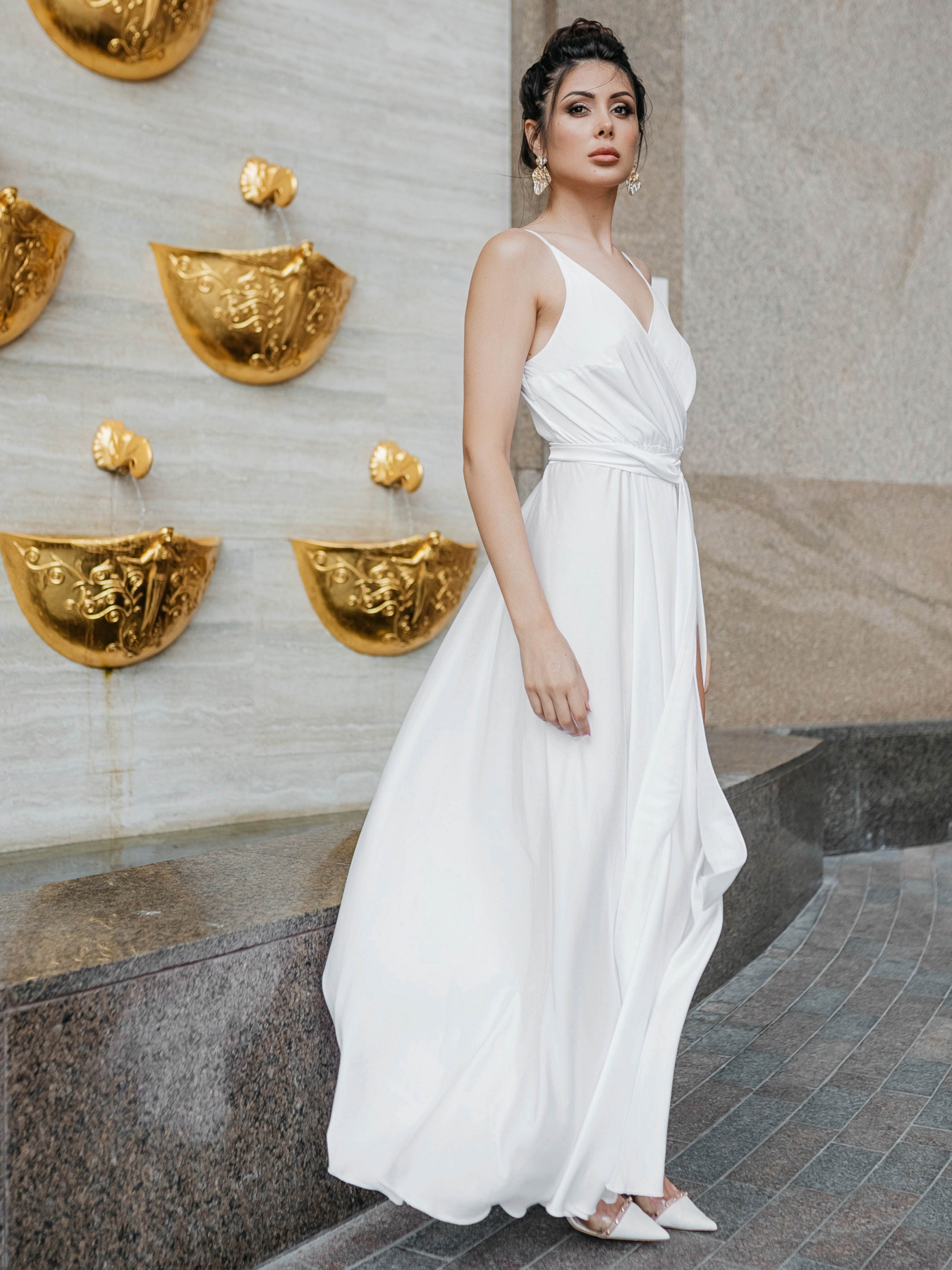 Платье макси Jadone Fashion модель Suknya_Bonsi_bila Фото