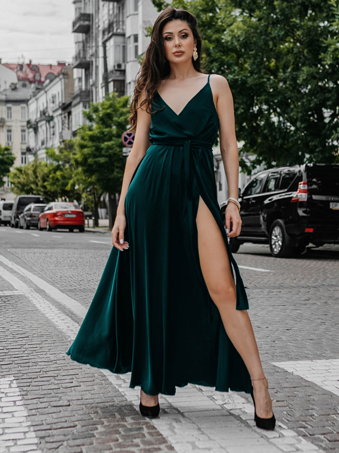 Платье макси Jadone Fashion модель Suknya_Bonsi_smaragd Фото