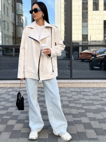 Куртка кожаная Jadone Fashion модель Kurtka_Derbi_bila Фото