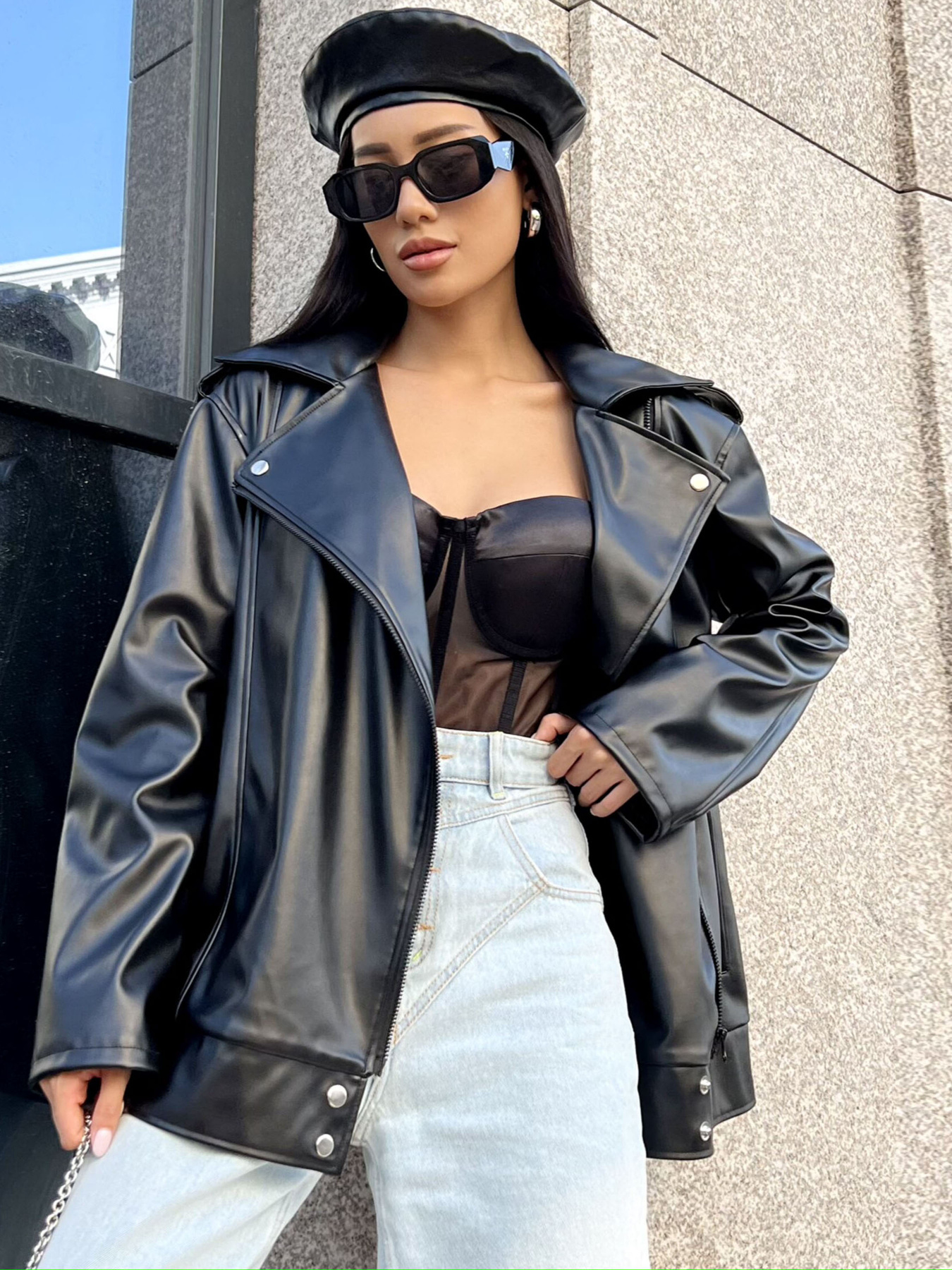 Шкіряна куртка Jadone Fashion модель Kurtka_Derbi_chorn Фото