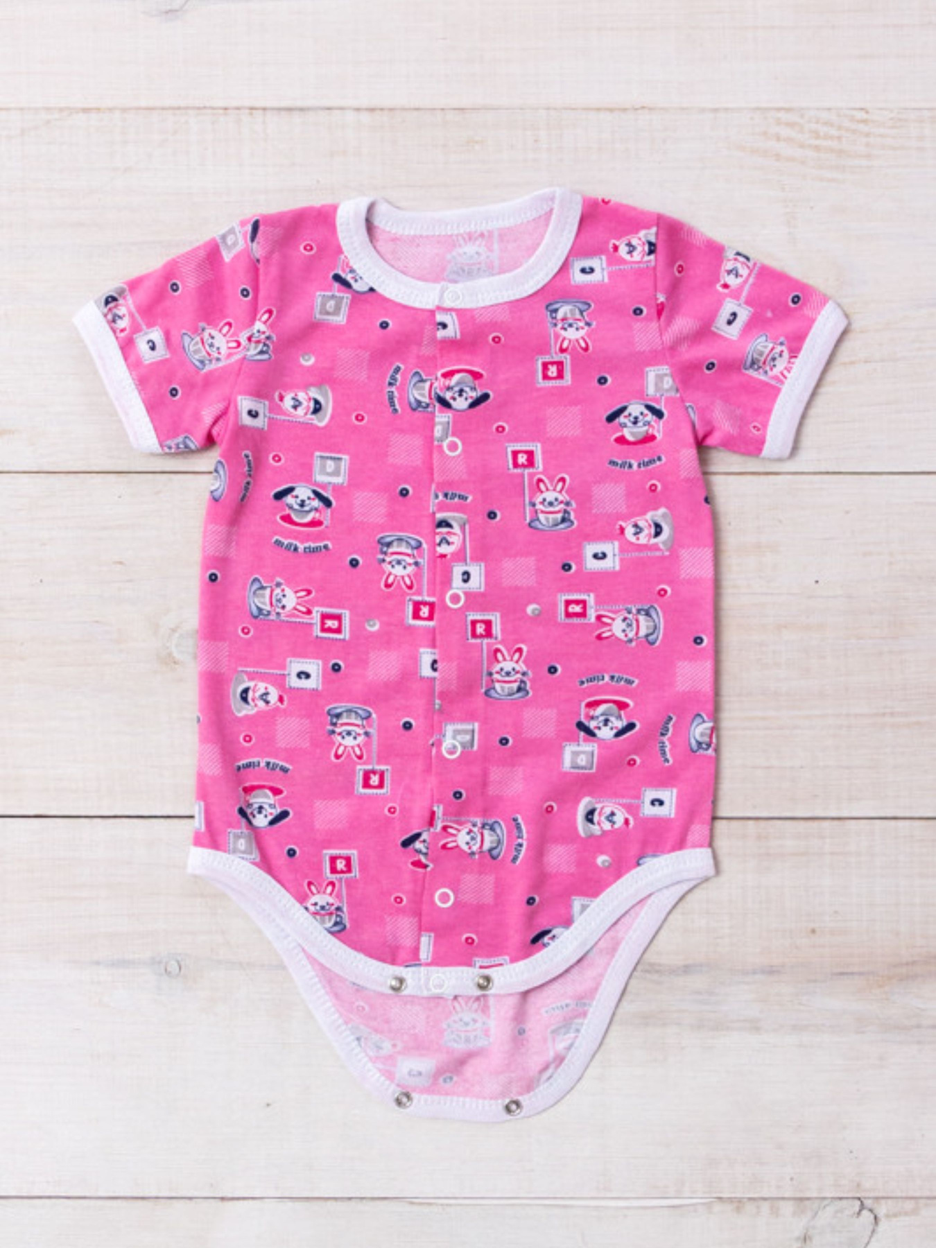 Боди для младенцев Носи своє модель 5048-002-5-zajchiki-temno-rozhevij Фото