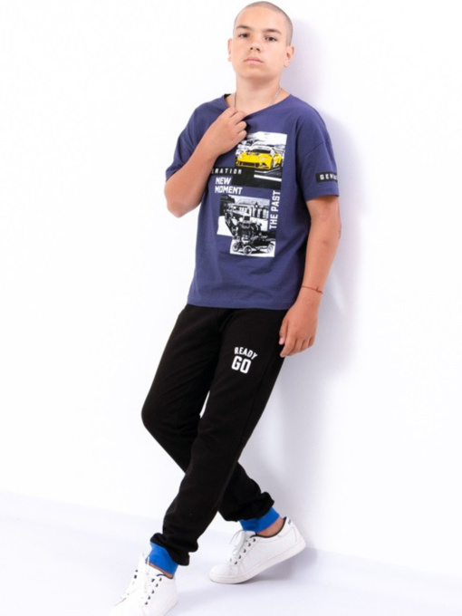 Штаны спортивные Носи своє модель 6074-023-33-chornij-temno-bryuzovij Фото