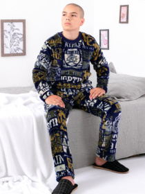 Пижама Носи своє модель 6079-035-1-1-chornilxno-sinj-nadpisi Фото