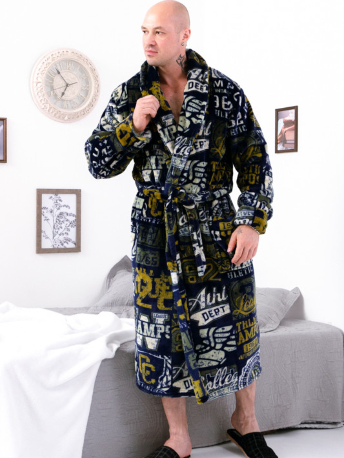 Халат Носи своє модель 8619-035-chornilxno-sinj-nadpisi Фото