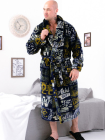 Халат Носи своє модель 8619-035-chornilxno-sinj-nadpisi Фото