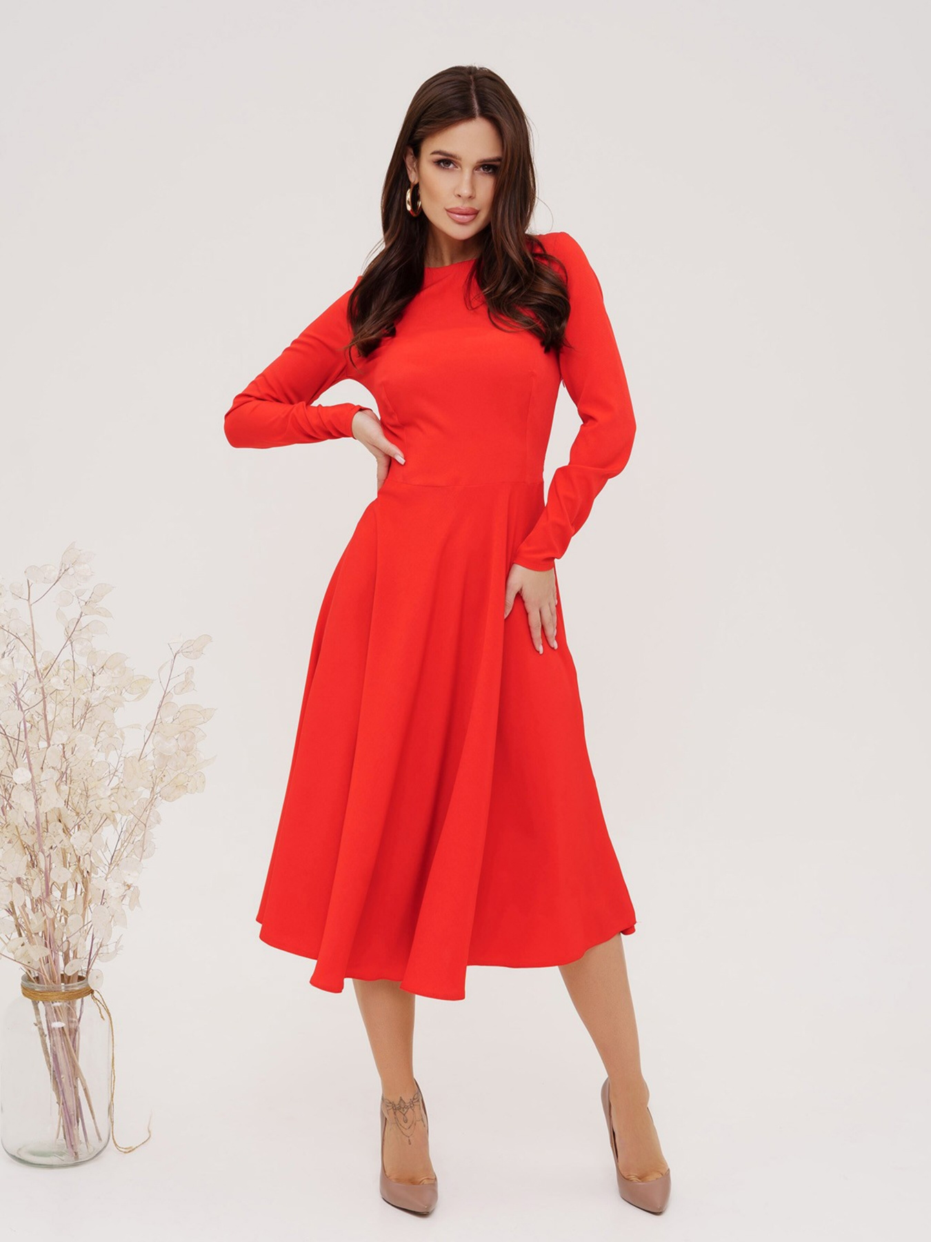 Сукня міді ISSA Plus модель 13534A_red Фото