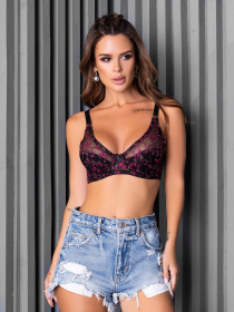 Бюстгальтер ISSA Plus модель BL2-810_blackcrimson Фото