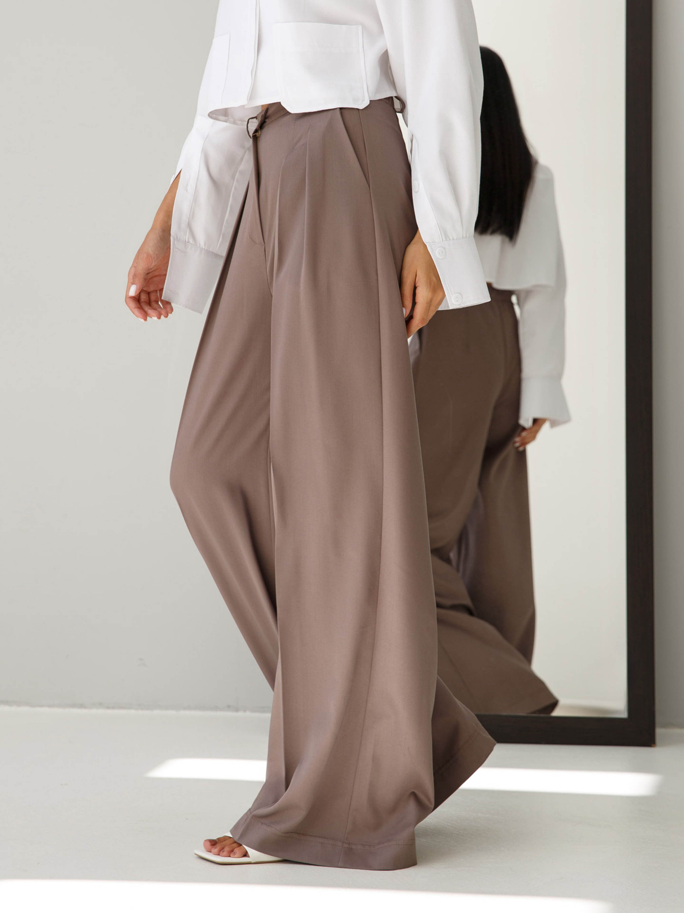 Штани палаццо Jadone Fashion модель Bryuky_Dzhyl_korychnevyy Фото